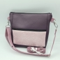 Preview: Gassitasche / Cross Bag / Hip Bag, augergine / rosa Blütenranken